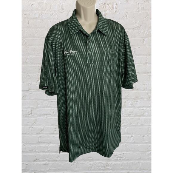 Straight Down Short Sleeve Polo, Cotton Boll Design all over, Size XXL - Picture 1 of 5
